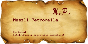 Meszli Petronella névjegykártya